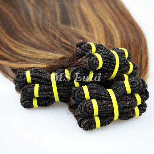 #4/27 Honey Blonde Highlight Natural Straight Virgin Human Hair Double Drawn Bundles | Human Hair Wig | Lace Front